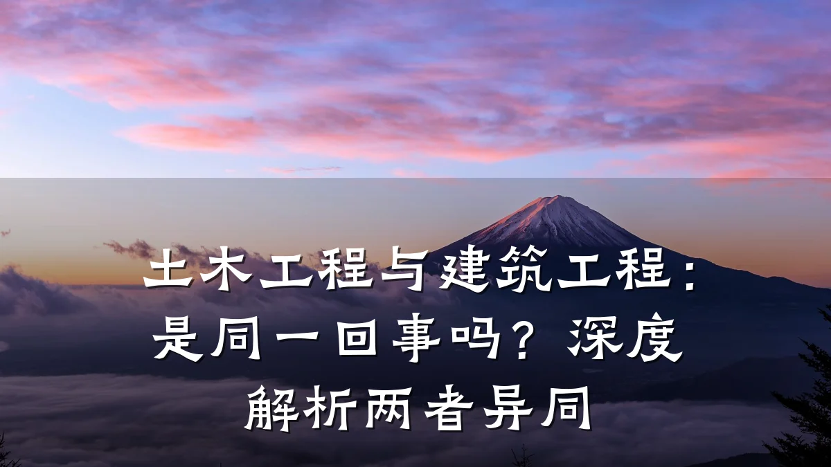 土木工程与建筑工程:是同一回事吗?深度解析两者异同