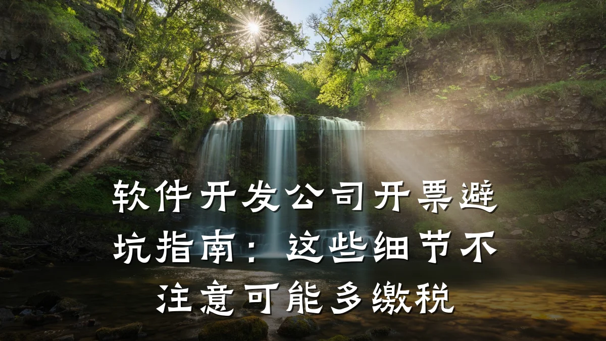 软件开发公司开票避坑指南:这些细节不注意可能多缴税
