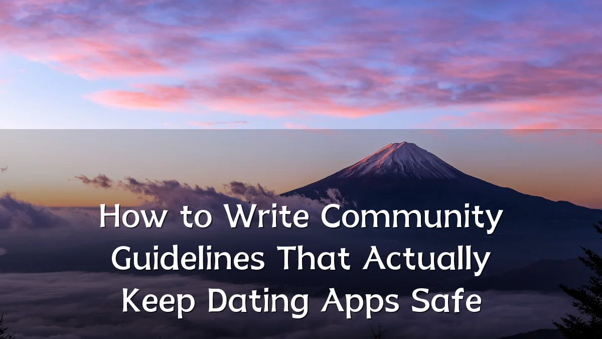 How to Write Community Guidelines That Actually Keep Dating Apps Safe