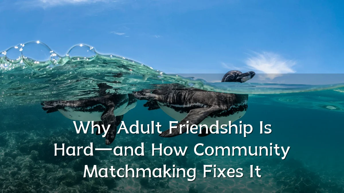 Why Adult Friendship Is Hard—and How Community Matchmaking Fixes It
